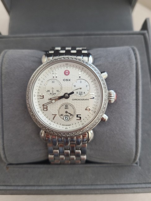 Michele Stainless Steel Csx Diamond Watch Michele Stainless Steel Csx Diamond Watch