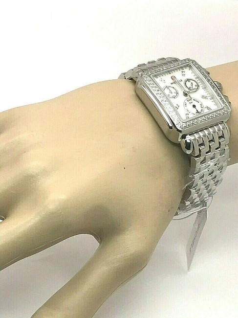 Michele Silver Deco Ladies Chronograph Mop 0.66ctw Diamond Mw06p01a1046 Watch Michele Silver Deco Ladies Chronograph Mop 0.66ctw Diamond Mw06p01a1046 Watch