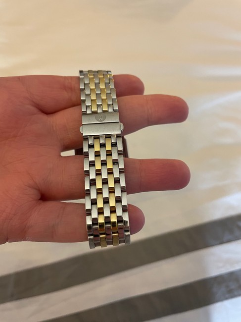 Michele Silver and Gold Deco Mid 29mm Watch Michele Silver and Gold Deco Mid 29mm Watch