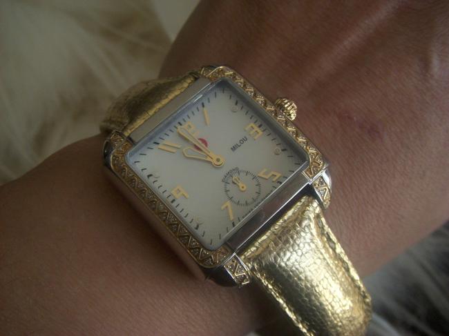 Michele Mw15a01d1025 Milou Diamond Two Tone Stainless Steel Watch Michele Mw15a01d1025 Milou Diamond Two Tone Stainless Steel Watch