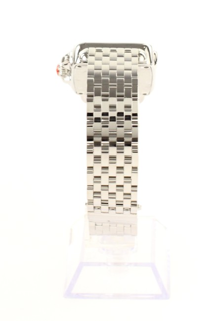 Michele Silver Stainless Steel Mother Of Pearl Deco Diamond Watch Michele Silver Stainless Steel Mother Of Pearl Deco Diamond Watch