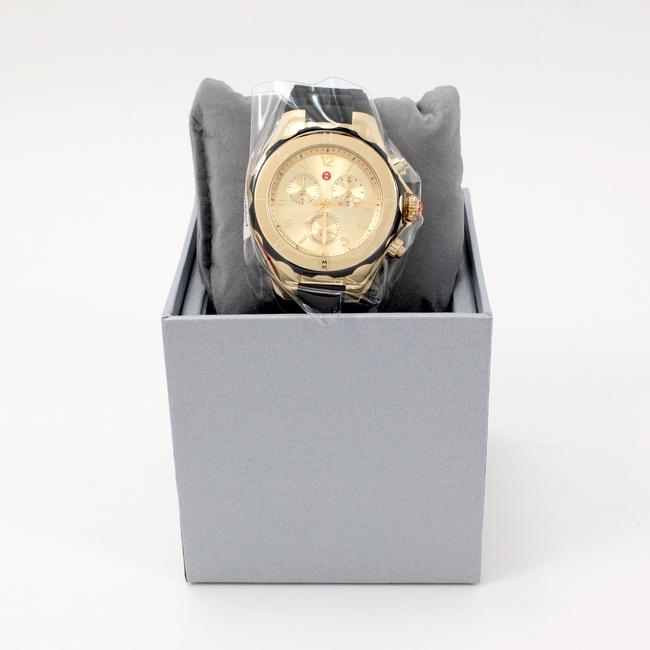 Michele Black/Gold Jelly Womens Tahitian Bean Chronograph Rubber Watch Michele Black/Gold Jelly Womens Tahitian Bean Chronograph Rubber Watch