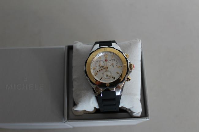 Michele Black Silver Gold Jelly Tahitian Bean Two Tone Mww12f000057 Watch Michele Black Silver Gold Jelly Tahitian Bean Two Tone Mww12f000057 Watch