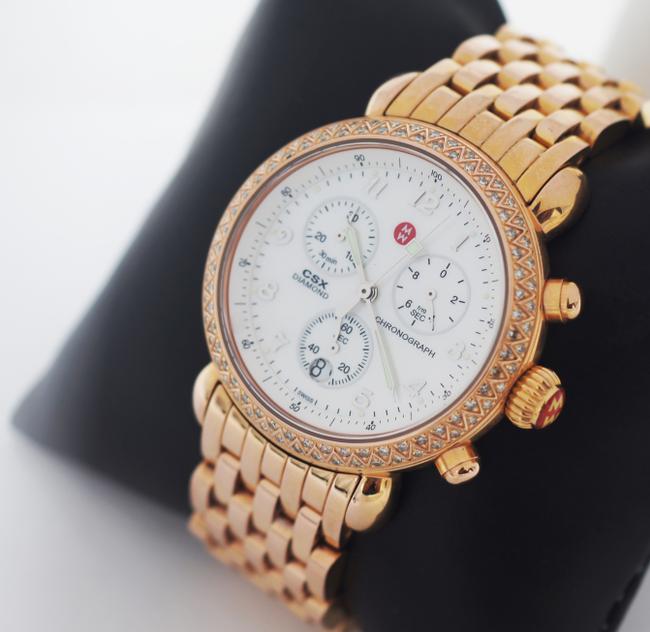 Michele Csx Diamond Bezel Rose Gold Watch Michele Csx Diamond Bezel Rose Gold Watch