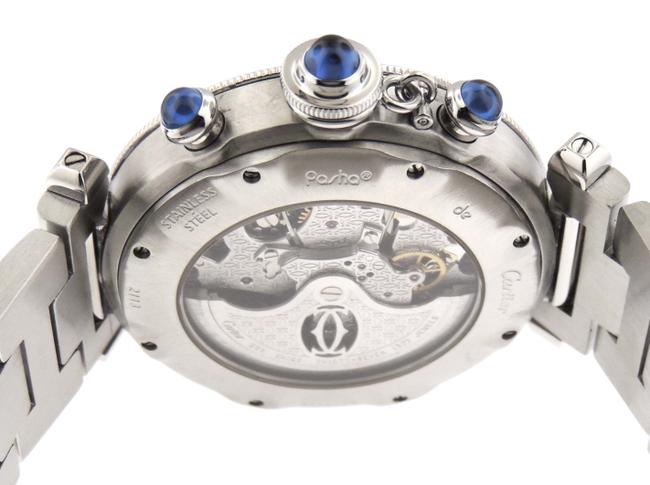 Cartier Silver Mint Men Pasha Chronograph 2113 Ss 38mm Date Watch Cartier Silver Mint Men Pasha Chronograph 2113 Ss 38mm Date Watch