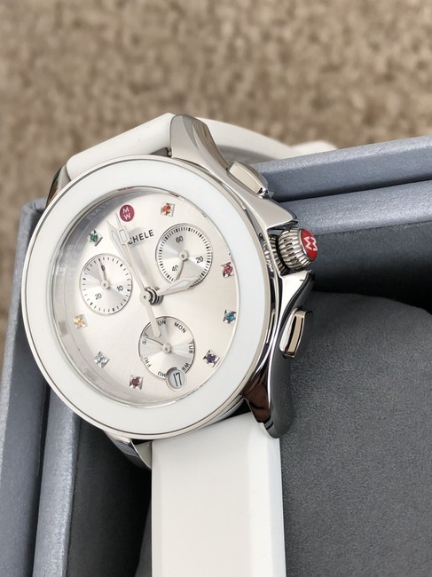 Michele White Flash-sale Silver/White Cape Chronograph Mww27c000001 Watch Michele White Flash-sale Silver/White Cape Chronograph Mww27c000001 Watch