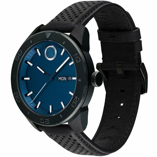 Movado Black 3600495 Leather Mens Watch Movado Black 3600495 Leather Mens Watch