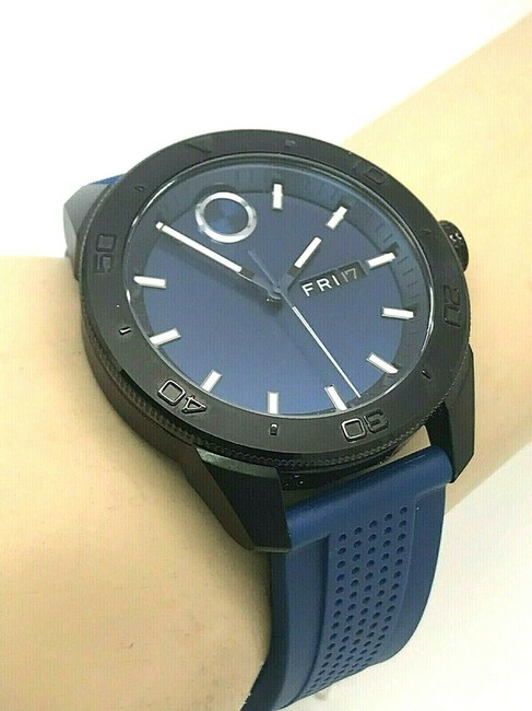 Movado Black & Blue Bold Mens Dial Day Date Swiss Quartz Silicone Band Watch Movado Black & Blue Bold Mens Dial Day Date Swiss Quartz Silicone Band Watch
