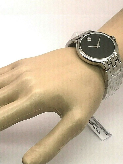 Movado Silver Classic Black Dial Swiss Quartz Stainless Steel Mens Watch Movado Silver Classic Black Dial Swiss Quartz Stainless Steel Mens Watch