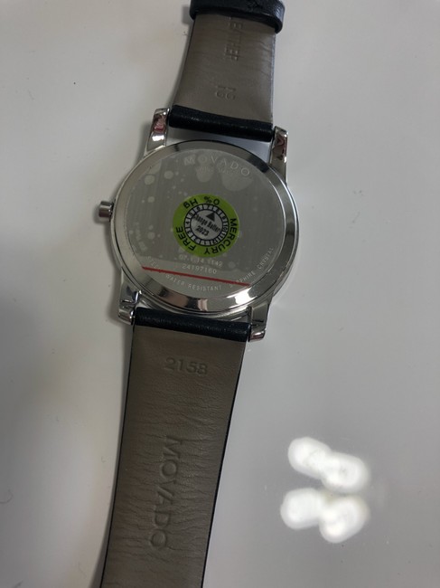 Movado Silver & Black Museum 0607269 Mens Dial Leather Strap Swiss Watch Movado Silver & Black Museum 0607269 Mens Dial Leather Strap Swiss Watch