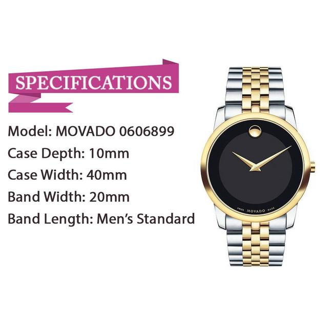Movado Two-tone/Black Dial 0606899 Museum Chrono Quartz Mens Watch Movado Two-tone/Black Dial 0606899 Museum Chrono Quartz Mens Watch