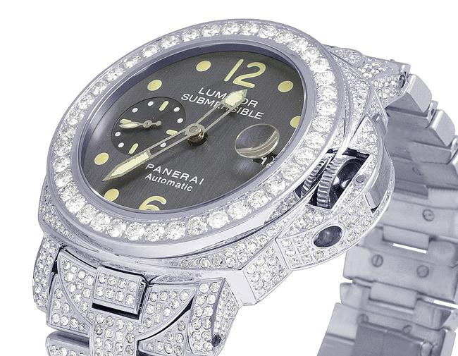 Panerai Mens Stainless Steel Luminor Submersible Pam24 44mm Diamond 21.0 Ct Watch Panerai Mens Stainless Steel Luminor Submersible Pam24 44mm Diamond 21.0 Ct Watch