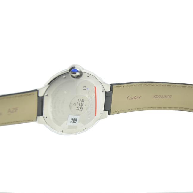 Cartier Silver Ballon Bleu 42mm Stainless Steel Leather Strap Mens Watch Cartier Silver Ballon Bleu 42mm Stainless Steel Leather Strap Mens Watch