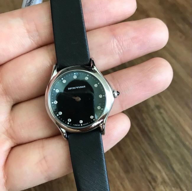 Emporio Armani Black and Silver Swiss Made Ars7600 Diamond Dial Strap Women Watch Emporio Armani Black and Silver Swiss Made Ars7600 Diamond Dial Strap Women Watch