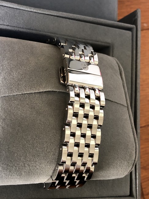 Michele Silver Silver/Navy Belmore Diamond Diamond Dial Watch Michele Silver Silver/Navy Belmore Diamond Diamond Dial Watch