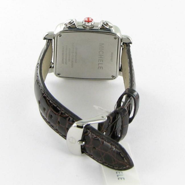 Michele Silver Deco Diamond Chronograph Alligator Strap Mop Dial Mw06p00a0046 Watch Michele Silver Deco Diamond Chronograph Alligator Strap Mop Dial Mw06p00a0046 Watch