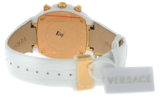 Versace Silver New Dv One 28ccp1d001 S001 Gold Tone Ceramic Chrono 43mm Quart Watch Versace Silver New Dv One 28ccp1d001 S001 Gold Tone Ceramic Chrono 43mm Quart Watch