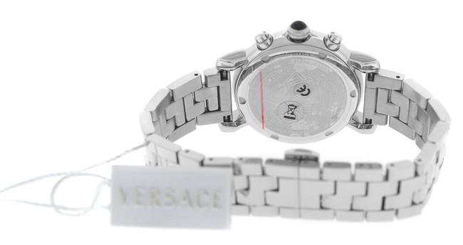 Versace Silver New Day Glam Vlb08 0014 Stainless Steel 38mm Mop Chrono Quartz Watch Versace Silver New Day Glam Vlb08 0014 Stainless Steel 38mm Mop Chrono Quartz Watch