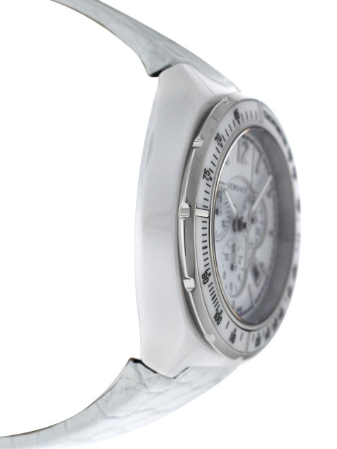 Versace Silver New Dv One 28ccs1d001 S001 Steel Ceramic Chrono 43mm Quartz Watch Versace Silver New Dv One 28ccs1d001 S001 Steel Ceramic Chrono 43mm Quartz Watch