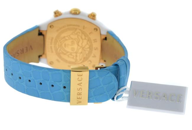 Versace Gold Ceramic New Dv One Cruise 28ccp12d585 S531 42mm Topaz Turquois Watch Versace Gold Ceramic New Dv One Cruise 28ccp12d585 S531 42mm Topaz Turquois Watch