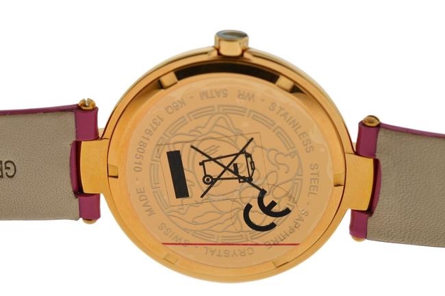 Versace Gold Tone Steel Mystique Foulard Vk603 0013 Pink Quartz Diamond Watch Versace Gold Tone Steel Mystique Foulard Vk603 0013 Pink Quartz Diamond Watch