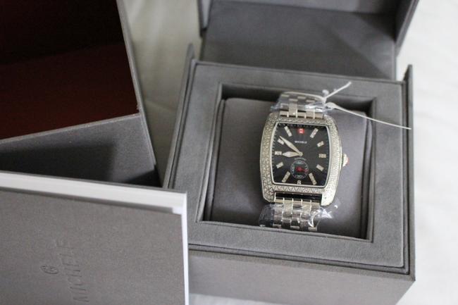 Michele Black Guilloche W Extra Large Urban Classic 187 Diamond W/Bracelet Watch Michele Black Guilloche W Extra Large Urban Classic 187 Diamond W/Bracelet Watch