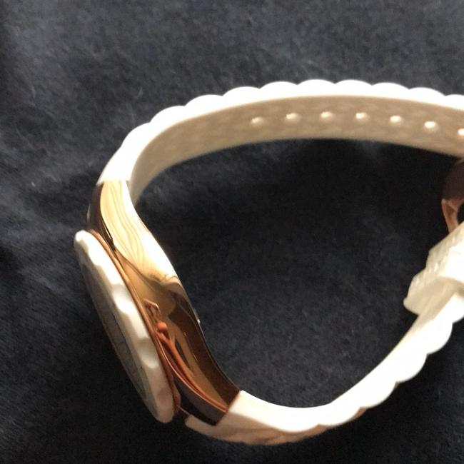 Michele White & Rose Gold Jelly Nwot-michele Tahitian Bean Watch-authentic Watch Michele White & Rose Gold Jelly Nwot-michele Tahitian Bean Watch-authentic Watch