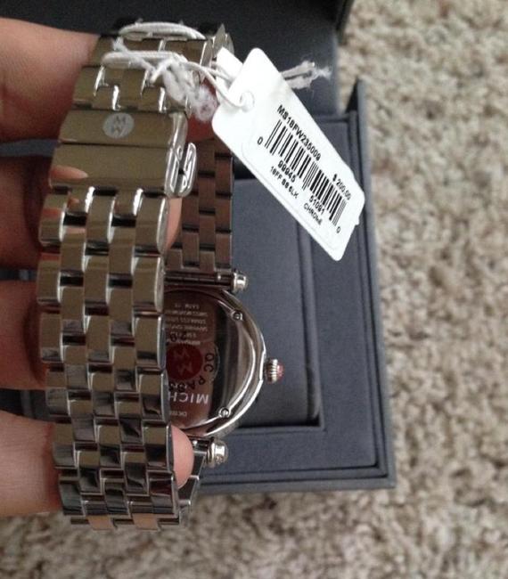 Michele Silver Caber Diamond Mother Of Pearl Dial Watch Michele Silver Caber Diamond Mother Of Pearl Dial Watch