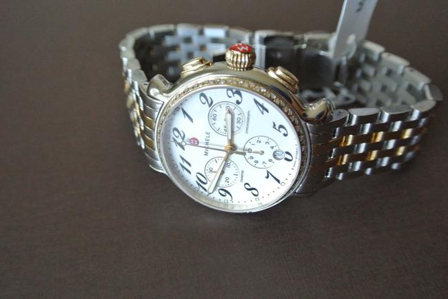 Michele Gold (Gold/Silver) Fluette Silver White Dial Two-tone Watch Michele Gold (Gold/Silver) Fluette Silver White Dial Two-tone Watch