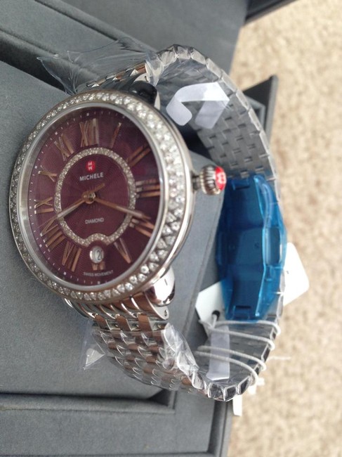 Michele Silver (Silver/Purple) Serein 16 Diamond Purple Diamond Dial Watch Michele Silver (Silver/Purple) Serein 16 Diamond Purple Diamond Dial Watch