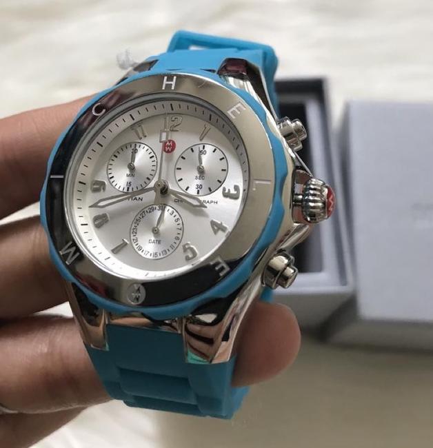 Michele Blue Jelly Flash-sale Tahitian Bean Large Case Watch Michele Blue Jelly Flash-sale Tahitian Bean Large Case Watch
