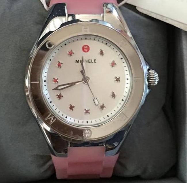 Michele Pink Jelly Mww12p00008 Tahitian Petie Bean Topaz Dial Watch Michele Pink Jelly Mww12p00008 Tahitian Petie Bean Topaz Dial Watch