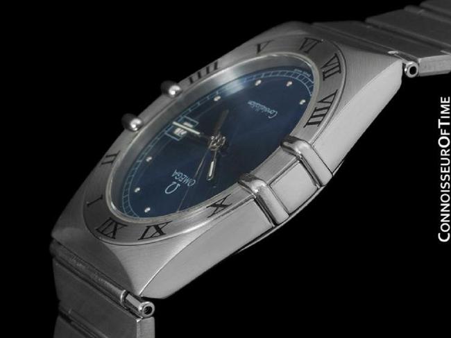 Omega Royal Blue Constellation Mens 35mm Quartz Date - Brushed Stainless Watch Omega Royal Blue Constellation Mens 35mm Quartz Date - Brushed Stainless Watch