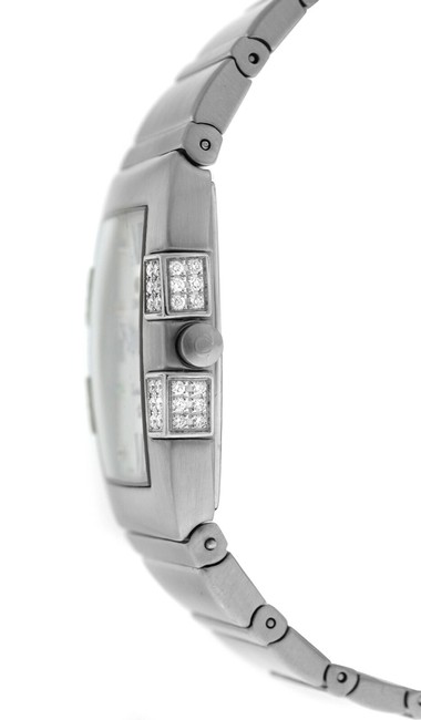 Omega Silver Constellation Quadrella 1586.79 Ladies Diamond Mop Steel Quartz Watch Omega Silver Constellation Quadrella 1586.79 Ladies Diamond Mop Steel Quartz Watch