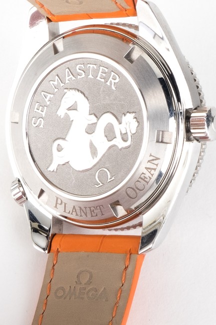 Omega Orange Seamaster Planet Ocean with Leather Band Watch Omega Orange Seamaster Planet Ocean with Leather Band Watch