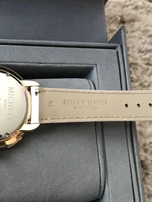 Michele Serein Diamond Gold Mw21a01b0966 Leather Strap Watch Michele Serein Diamond Gold Mw21a01b0966 Leather Strap Watch