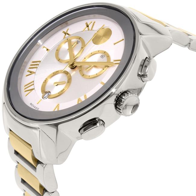 Movado Silver Gold Two Tone Stainless Steel Chronograph 3600280 Watch Movado Silver Gold Two Tone Stainless Steel Chronograph 3600280 Watch