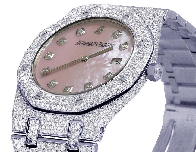 Audemars Piguet Ladies Stainless Steel Royal Oak 35mm Pink Mop Dial Diamond 12.5 Ct Watch Audemars Piguet Ladies Stainless Steel Royal Oak 35mm Pink Mop Dial Diamond 12.5 Ct Watch