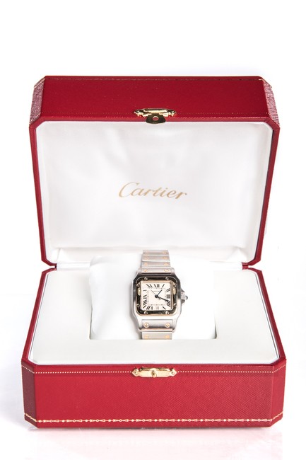 Cartier 18k Yellow Gold and Stainless Steel Santos Unisex 1566 Watch Cartier 18k Yellow Gold and Stainless Steel Santos Unisex 1566 Watch