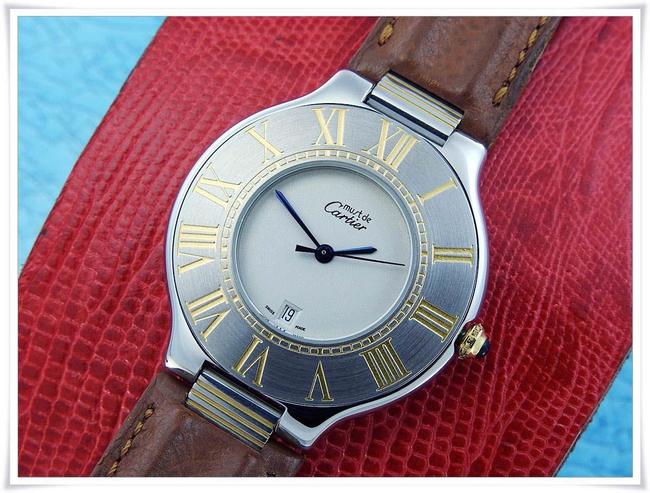 Cartier Stainless Steel & 18k Gold Rare Mens Must De 21c 18kgp St.steel Quartz Watch Cartier Stainless Steel & 18k Gold Rare Mens Must De 21c 18kgp St.steel Quartz Watch