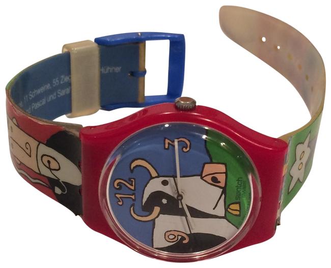 Swatch Red Multi Green Blue Rare 1997 Vintage Champs De Zščri Gr134 Watch Swatch Red Multi Green Blue Rare 1997 Vintage Champs De Zščri Gr134 Watch