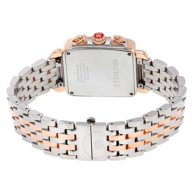 Michele Two Tone Deco Diamond 18k Rose Gold Mww06p000232 Watch Michele Two Tone Deco Diamond 18k Rose Gold Mww06p000232 Watch
