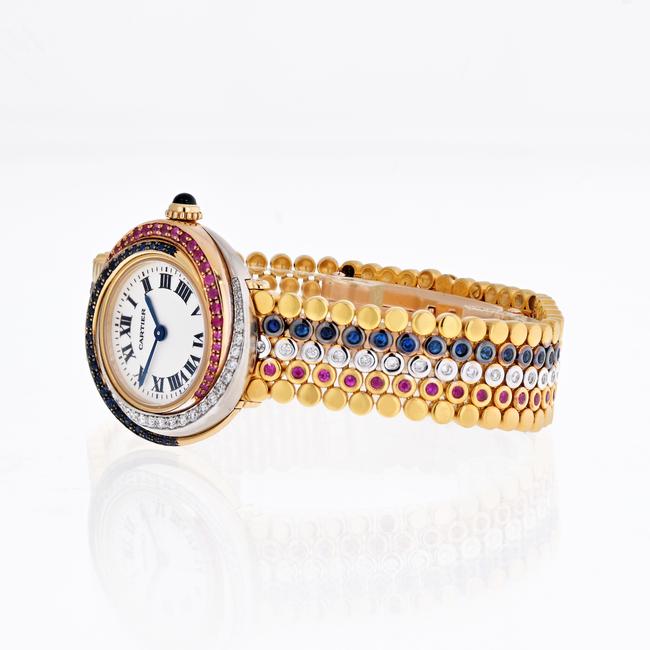 Cartier Yellow Gold Trinity 2357 Sapphire Ruby and Diamond Ladies Watch Cartier Yellow Gold Trinity 2357 Sapphire Ruby and Diamond Ladies Watch