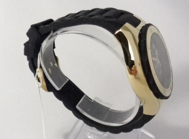 Michele Black/Gold Jelly Mww12f000007 Womens Bean Chrono Plated Silicon Bracelet New Watch Michele Black/Gold Jelly Mww12f000007 Womens Bean Chrono Plated Silicon Bracelet New Watch