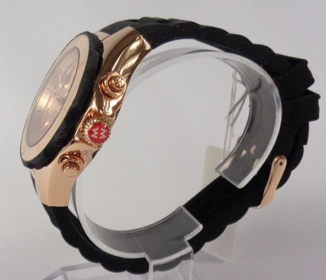 Michele Black/Rose Gold Jelly Mww12f000035 Womens Bean Chronograph Plated Silicon New Watch Michele Black/Rose Gold Jelly Mww12f000035 Womens Bean Chronograph Plated Silicon New Watch