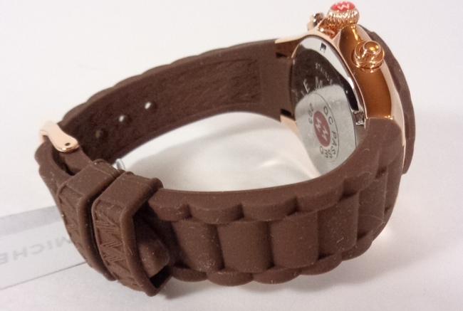 Michele Rose Gold/Brown Jelly Tahitian Mww12f000060 Womens Bean Chronograph New Watch Michele Rose Gold/Brown Jelly Tahitian Mww12f000060 Womens Bean Chronograph New Watch