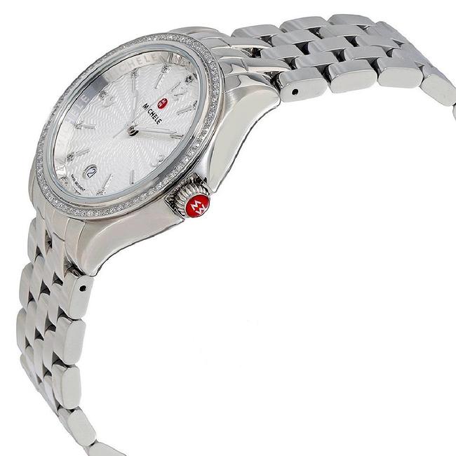 Michele Silver Mww29a000005 Round Diamond Belmore Ss 795 New Watch Michele Silver Mww29a000005 Round Diamond Belmore Ss 795 New Watch