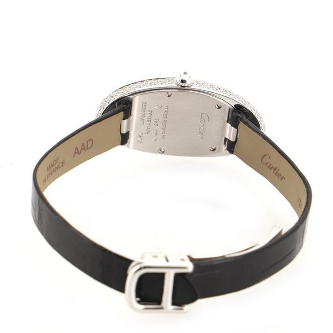 Cartier Silver Alcyone Quartz White Gold and Crocodile with Diamond Bezel 20 Watch Cartier Silver Alcyone Quartz White Gold and Crocodile with Diamond Bezel 20 Watch