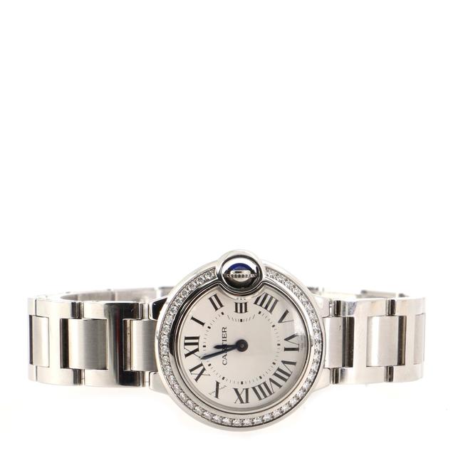 Cartier White Ballon Bleu De Quartz Stainless Steel with Diamond Bezel Watch Cartier White Ballon Bleu De Quartz Stainless Steel with Diamond Bezel Watch
