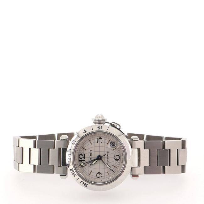 Cartier Silver Pasha C Gmt Stainless Steel 35 Watch Cartier Silver Pasha C Gmt Stainless Steel 35 Watch
